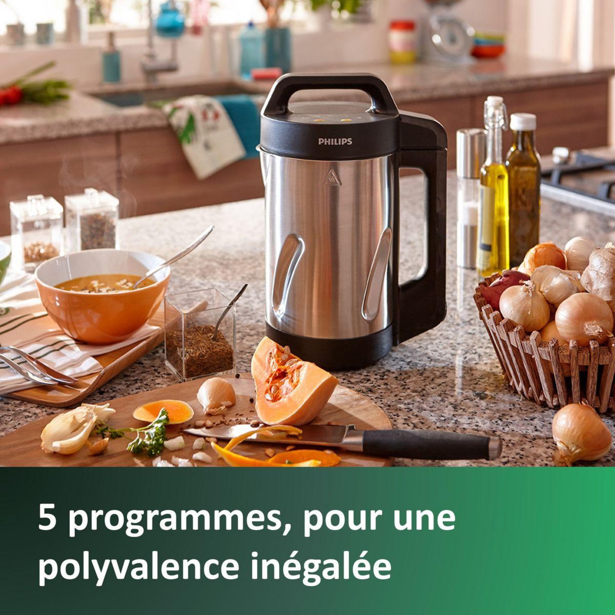 Voir la diapositive 5 : Philips Blender chauffant hr2203/80 blender pour soupe métal 1,2l, 1000w