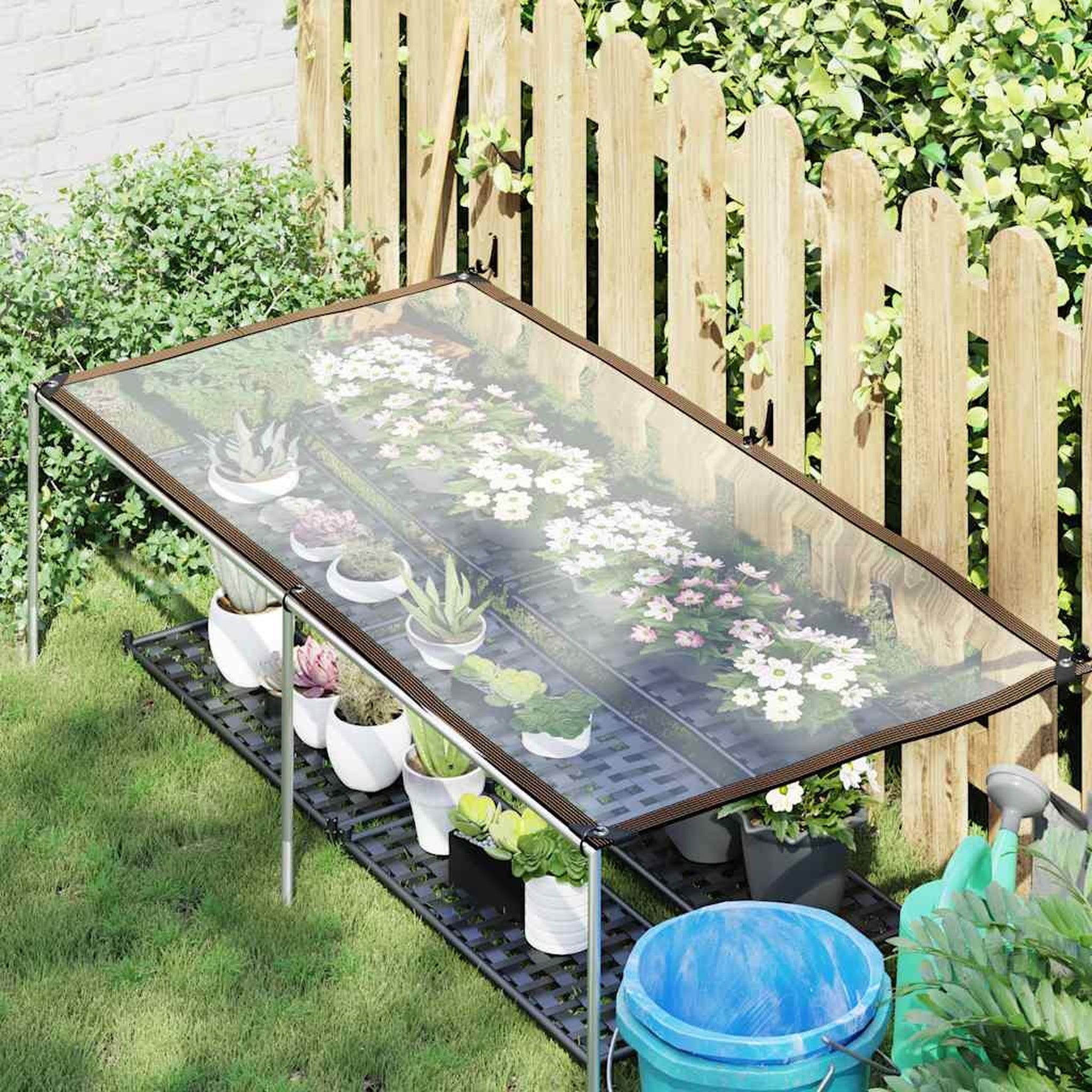 Voir la diapositive 2 : VIDAXL Bache transparente avec œillets 1x2 m polyethylene