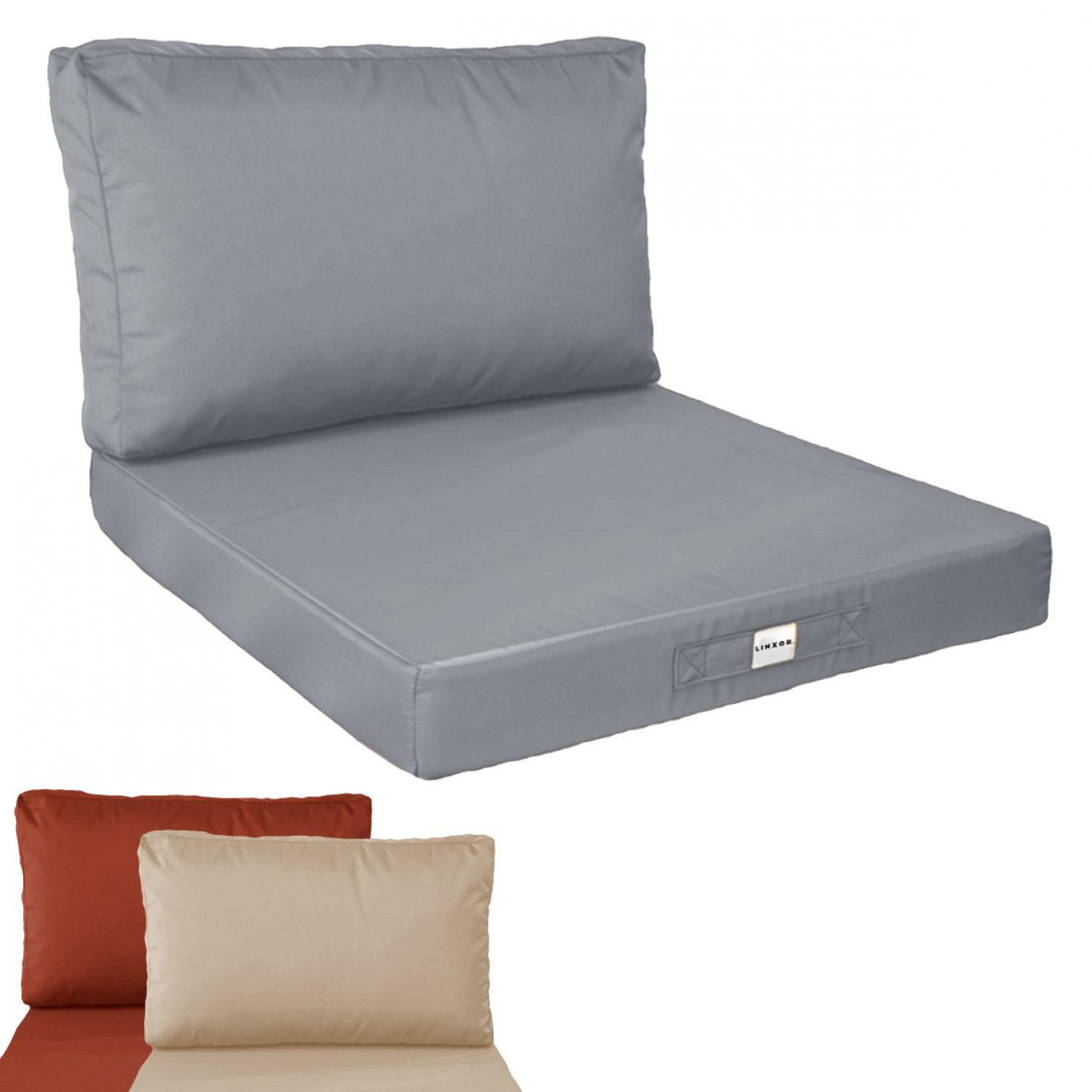 Voir la diapositive 1 : LINXOR Kit de coussins pour salon de jardin déhoussables - 60 x 60 cm