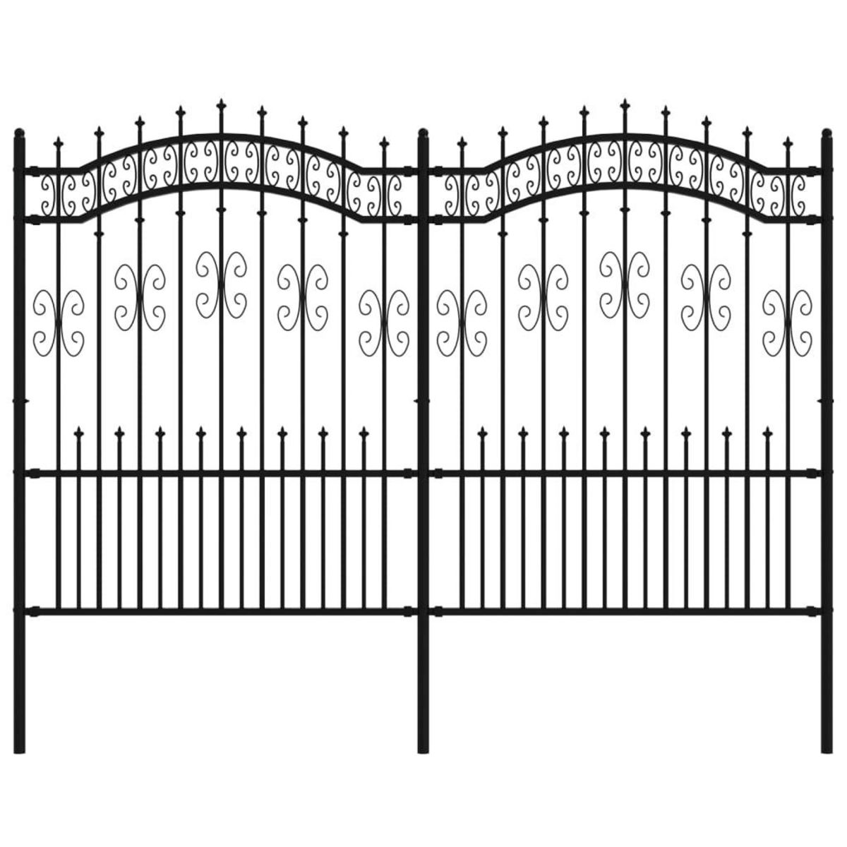 VIDAXL Cloture de jardin avec sommet de lance Noir 190 cm
