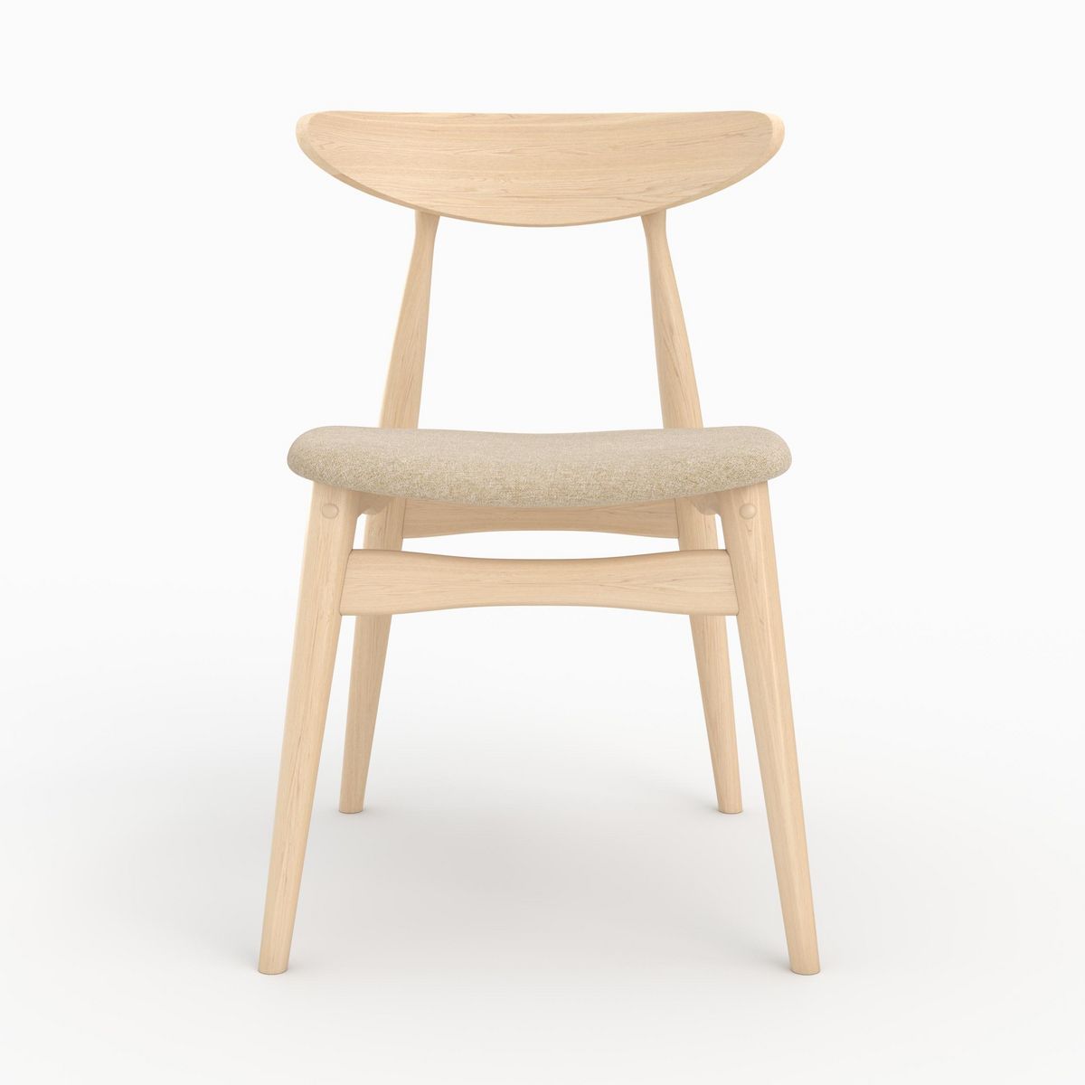 Rendez vous déco Lot de 2 chaises en tissu gris et bois d'hévéa - Josette