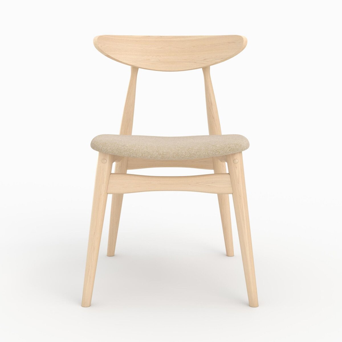 Rendez vous déco Lot de 2 chaises en tissu gris et bois d'hévéa - Josette