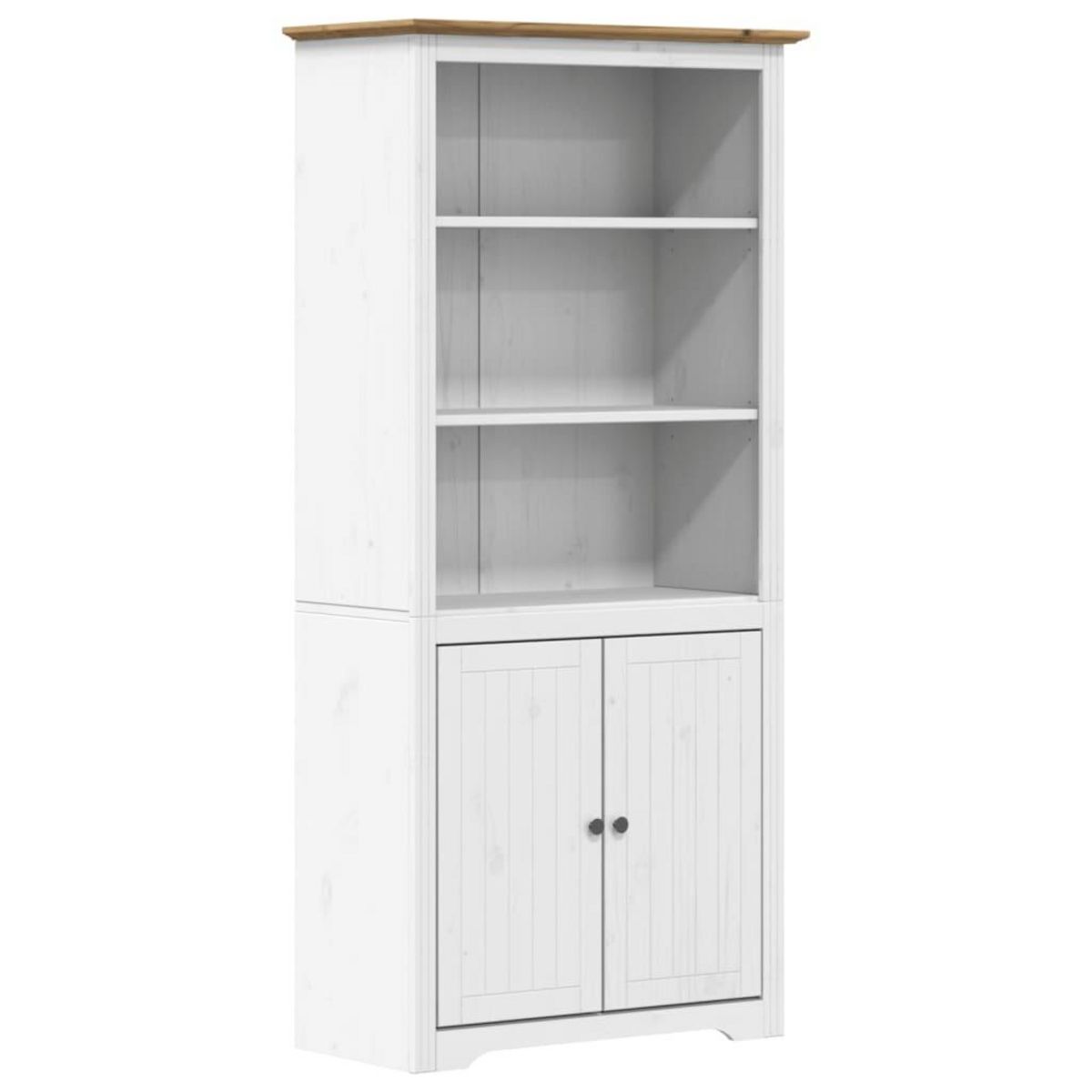 VIDAXL Bibliotheque BODO blanc and marron 82x40x173 cm bois massif pin
