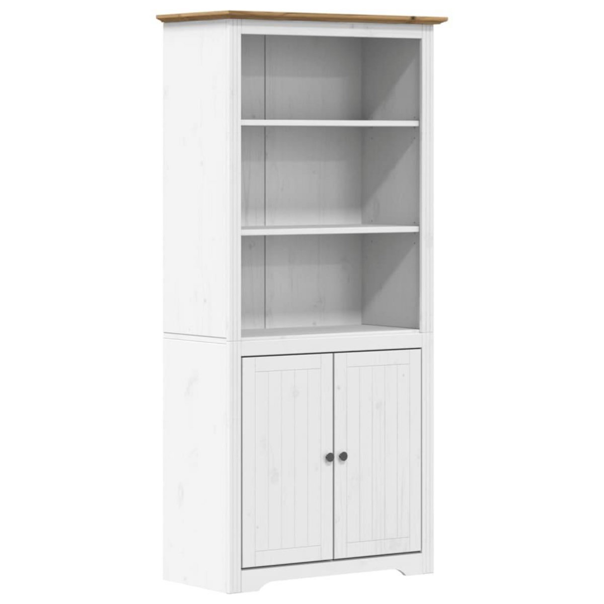 VIDAXL Bibliotheque BODO blanc and marron 82x40x173 cm bois massif pin