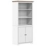 Voir la diapositive 2 : VIDAXL Bibliotheque BODO blanc and marron 82x40x173 cm bois massif pin