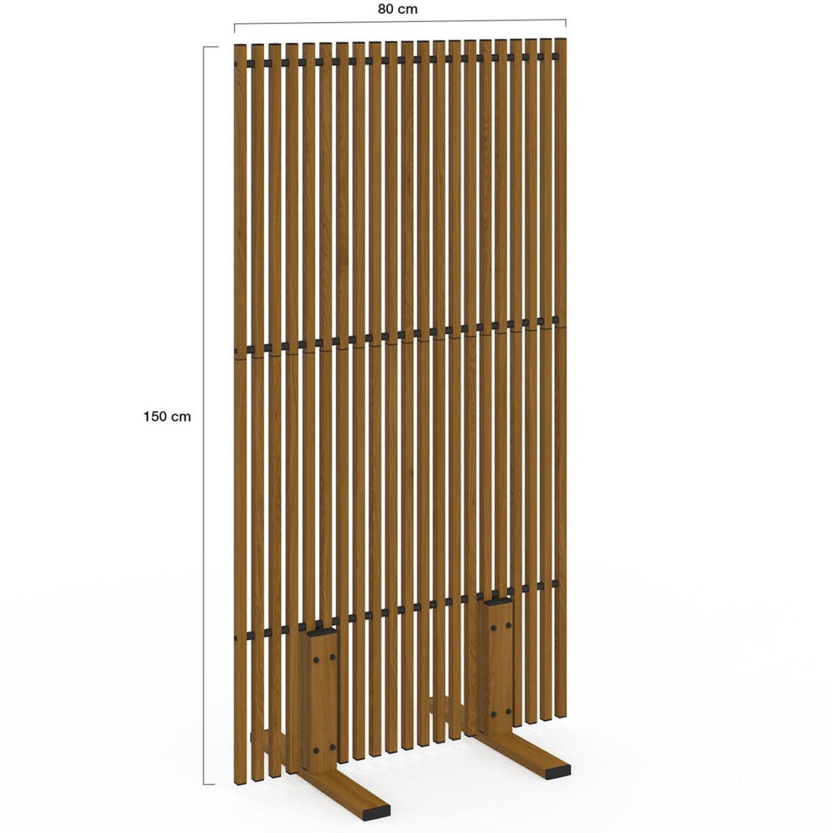 ID MARKET Paravent extérieur ajouré claustra décoratif extérieur 80 x 150 cm effet bois