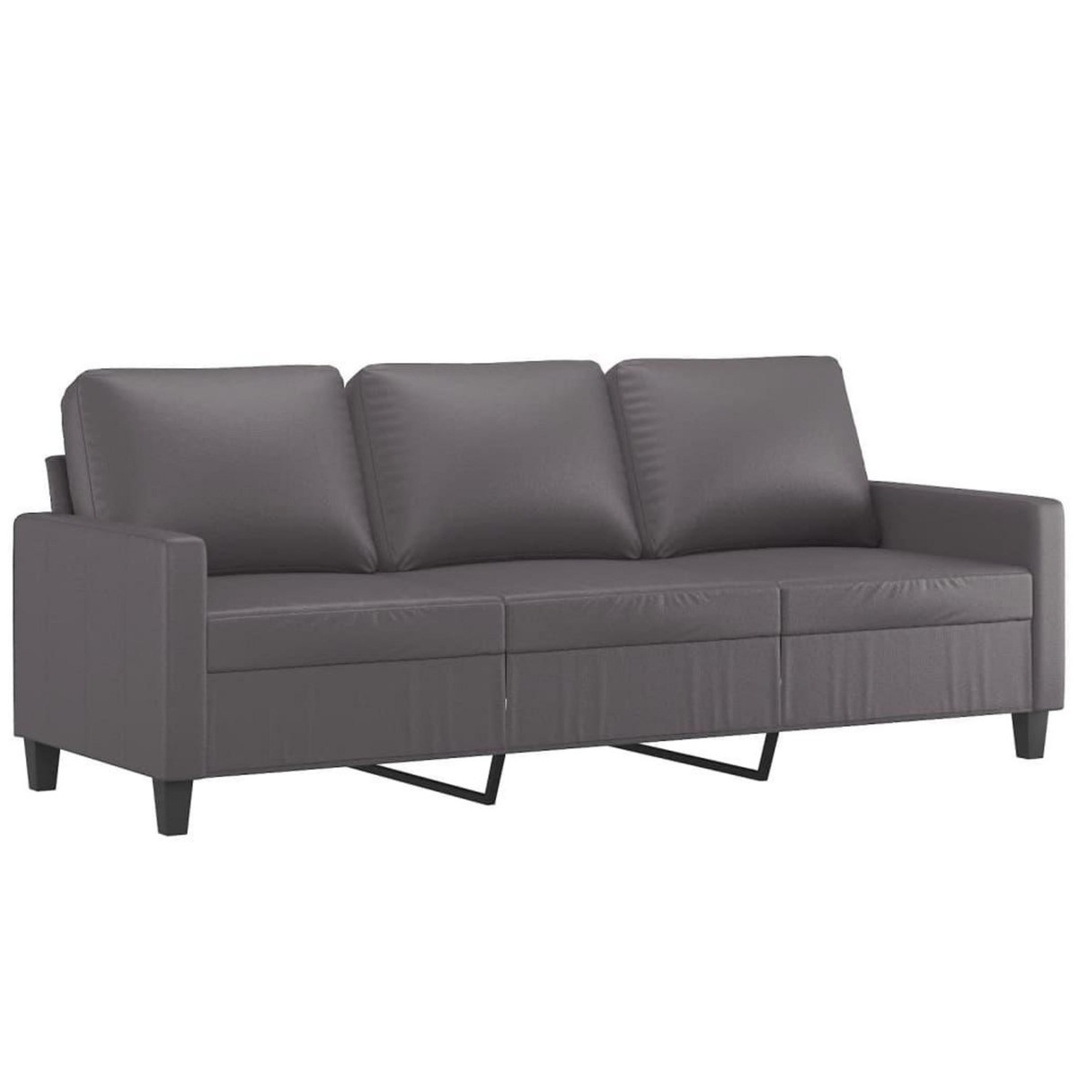 VIDAXL Ensemble de canapes 4 pcs avec coussins Gris Similicuir