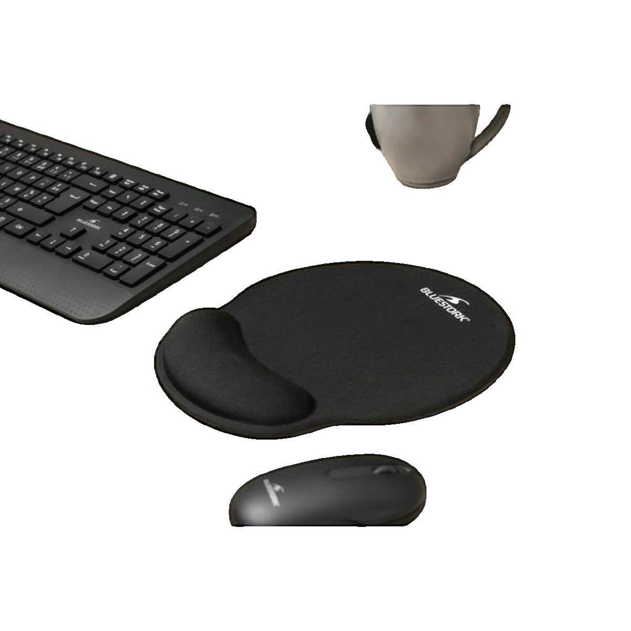 Voir la diapositive 2 : BLUESTORK Tapis de souris Bluestork BS-PAD-ERGO Ergonomique noir