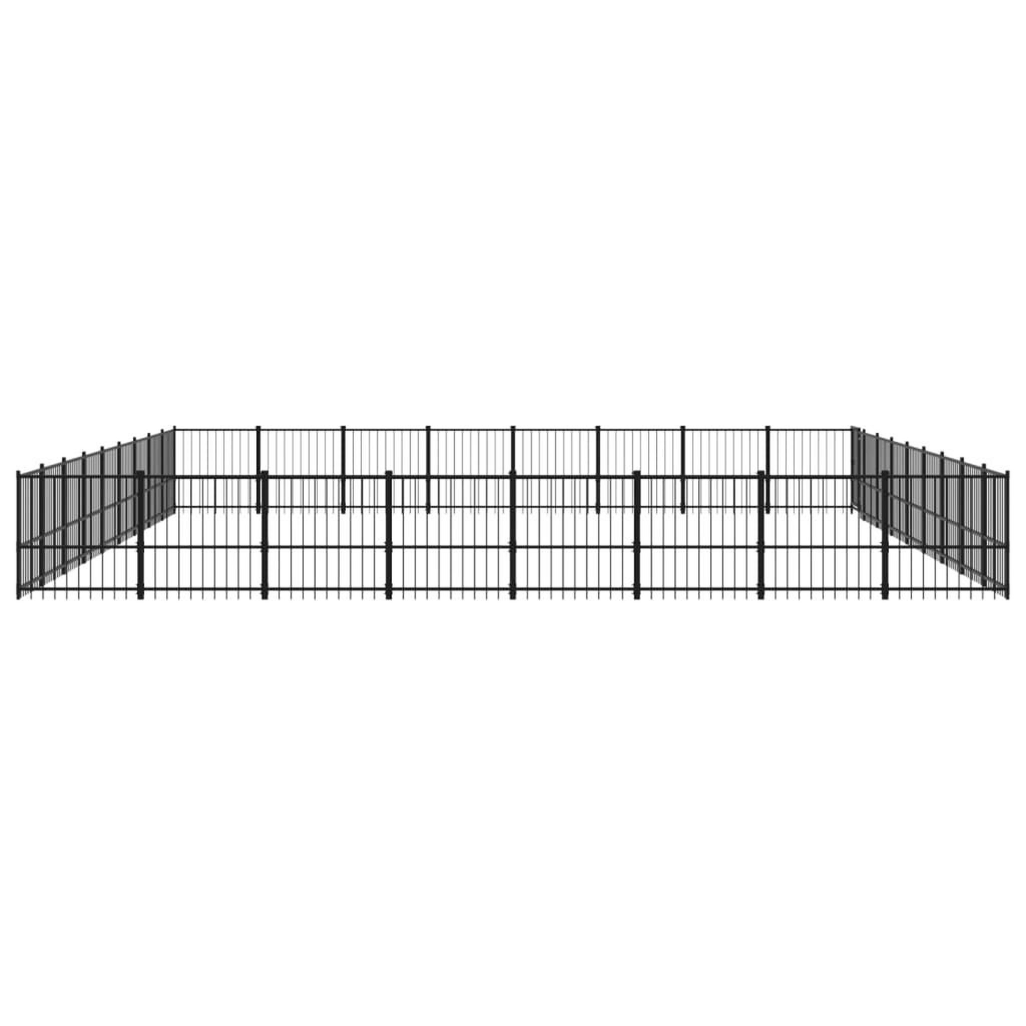 Voir la diapositive 4 : VIDAXL Chenil d'exterieur pour chiens Acier 67,74 m²