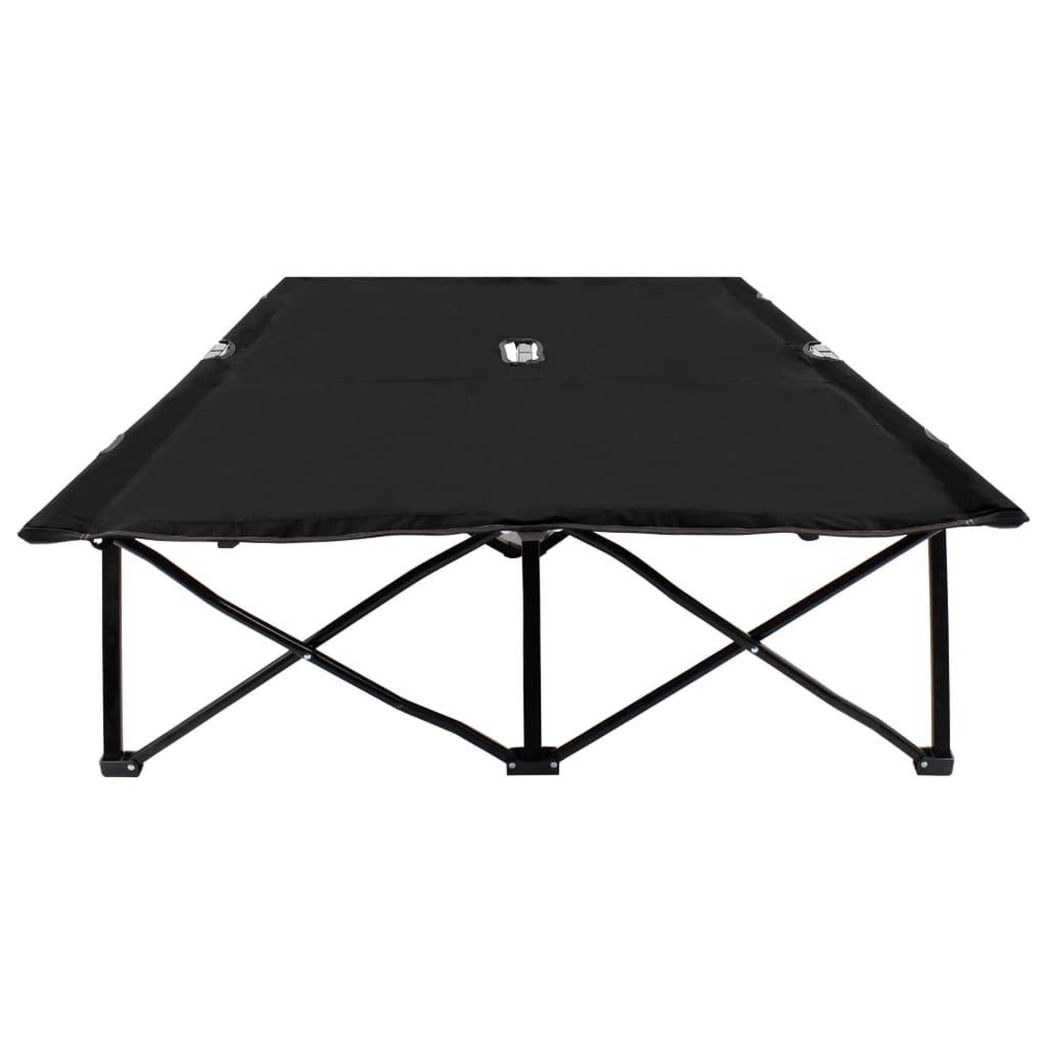Voir la diapositive 3 : VIDAXL Chaise longue pliable 2 places noir Acier