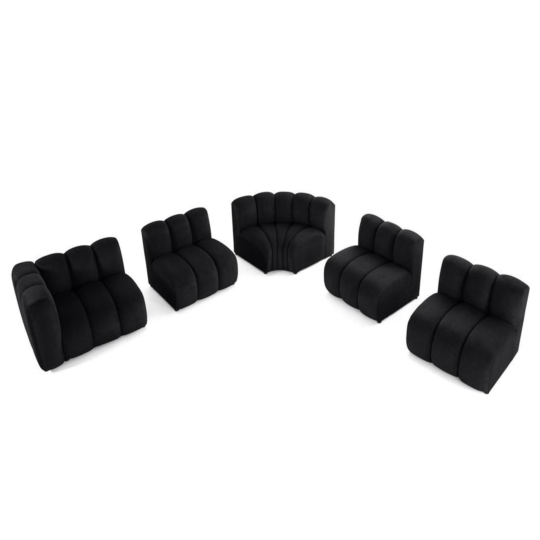 Voir la diapositive 2 : LISA DESIGN Debbie - canapé modulable d'angle droit 5 places en tissu texturé