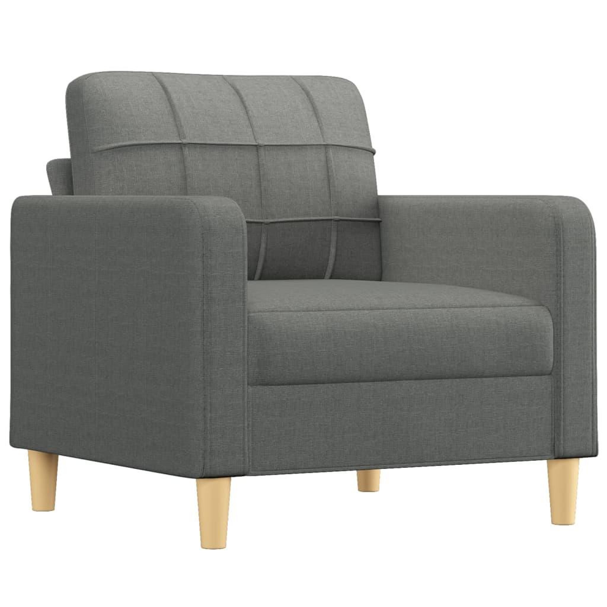 Voir la diapositive 3 : VIDAXL Ensemble de canapes 3 pcs coussins gris fonce tissu