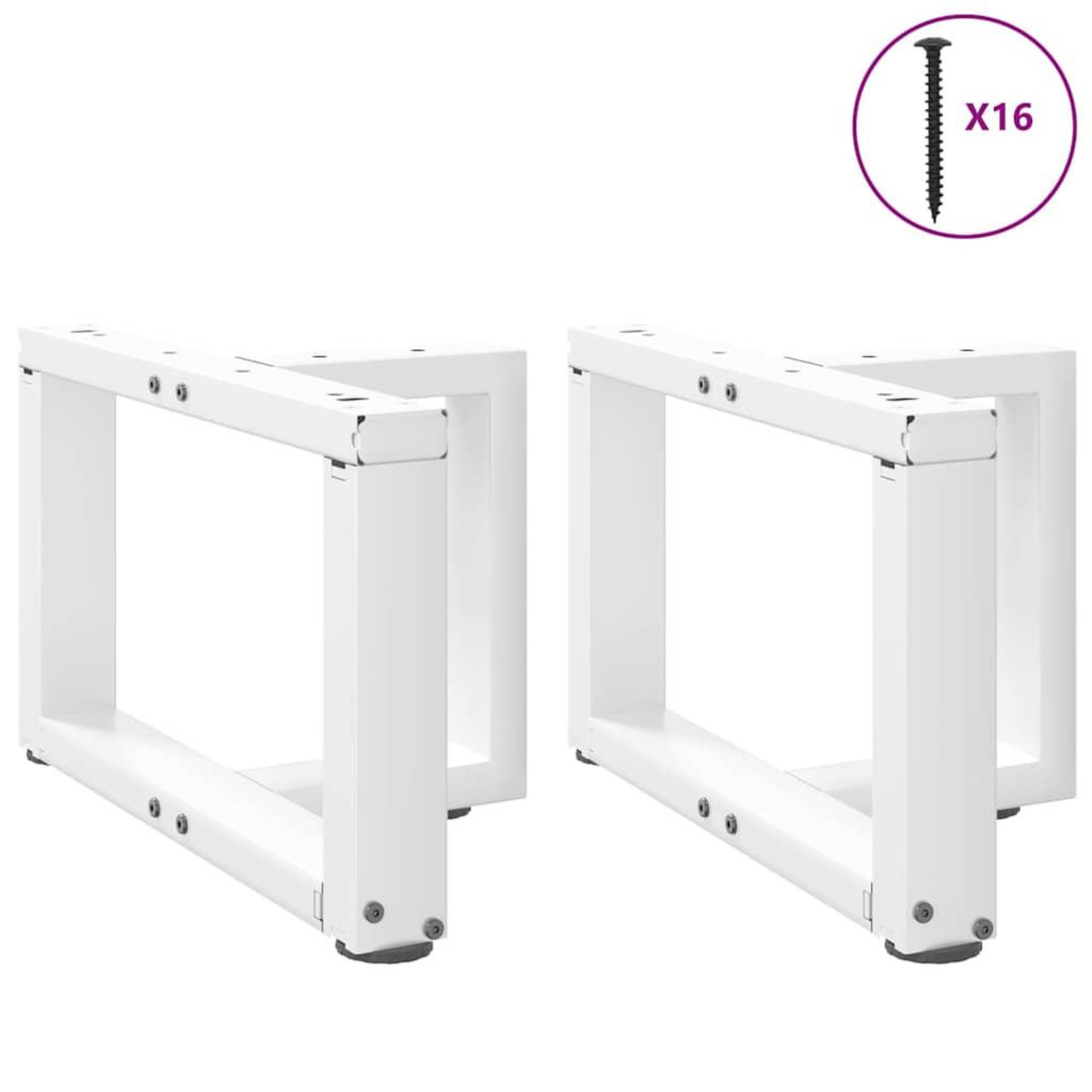 Voir la diapositive 5 : VIDAXL Pieds de table basse en forme de T 2 pcs blanc 40x25x(30-31) cm