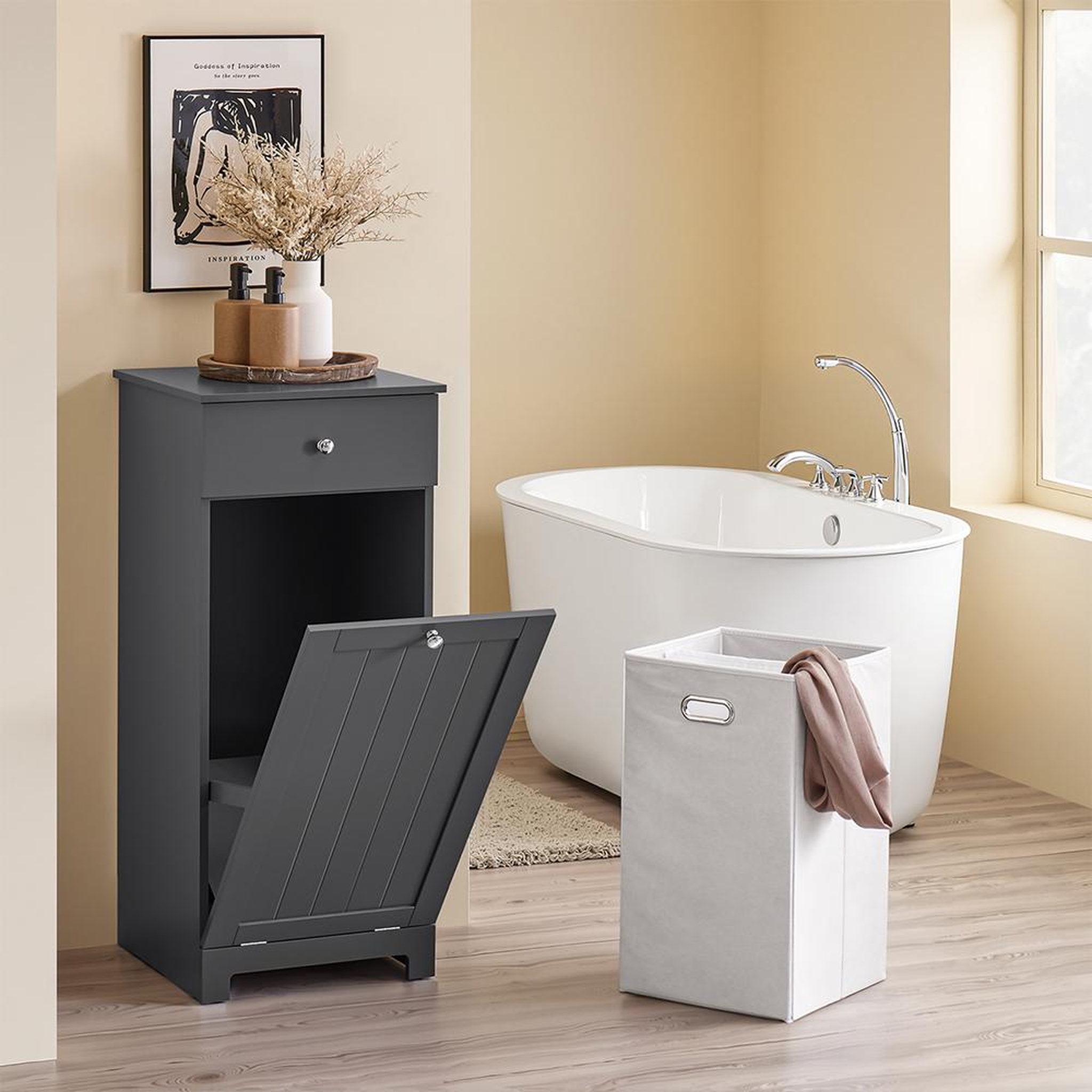 Voir la diapositive 4 : SOBUY SoBuy - Meuble de salle de bain bas avec un tiroir - Moderne - BZR21-II