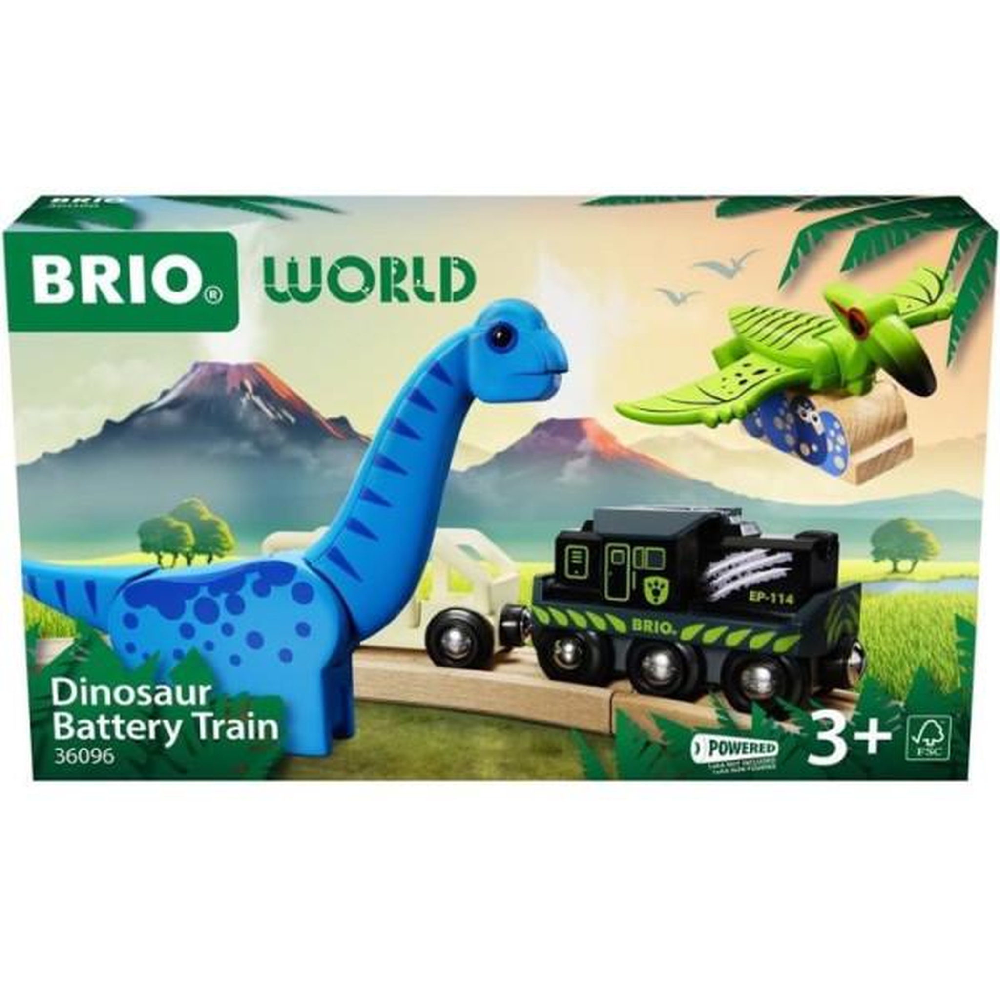 Voir la diapositive 2 : Brio Brio Train a Piles Dinosaure - Train électrique - Dinosaure Inclus - pour circuit de train en bois - Des 3 Ans - Brio World - 3
