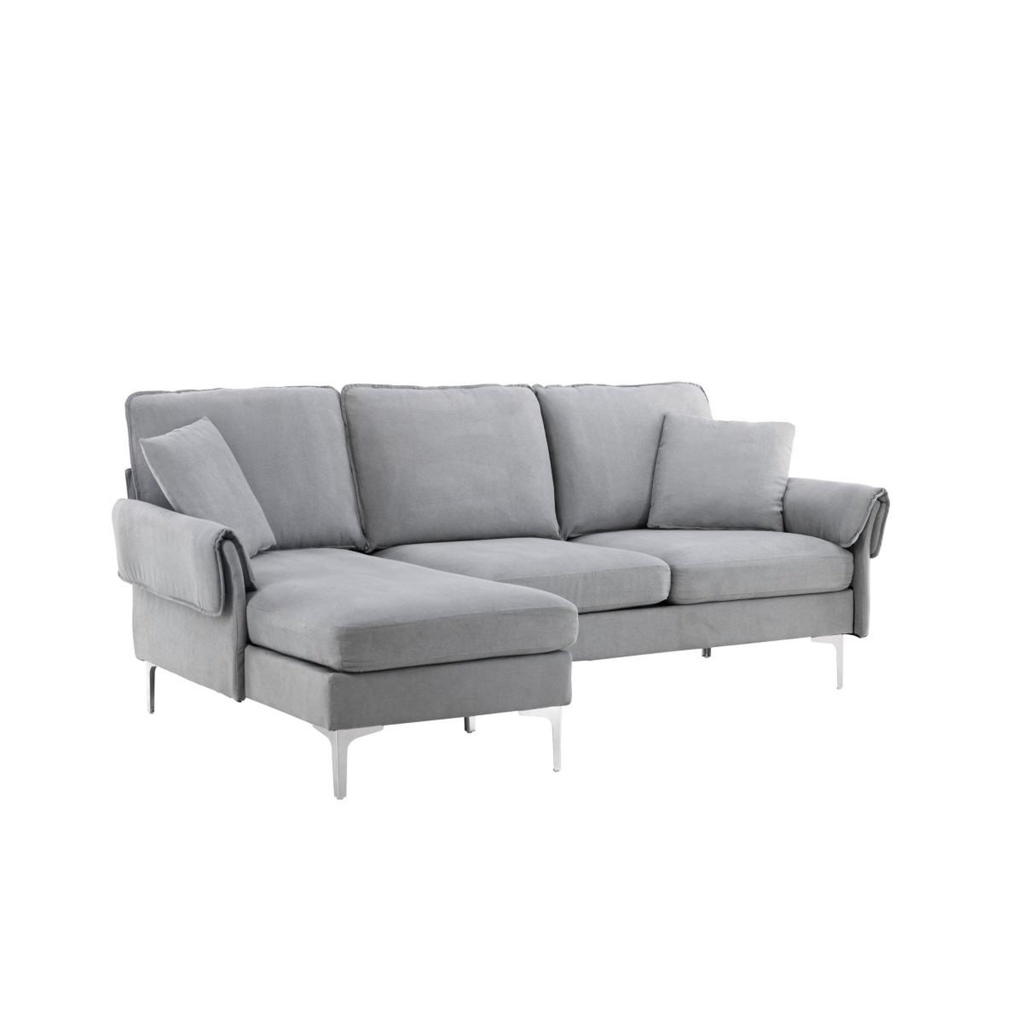 Voir la diapositive 4 : Paris Prix Canapé d'angle réversible  remis  241cm gris foncé