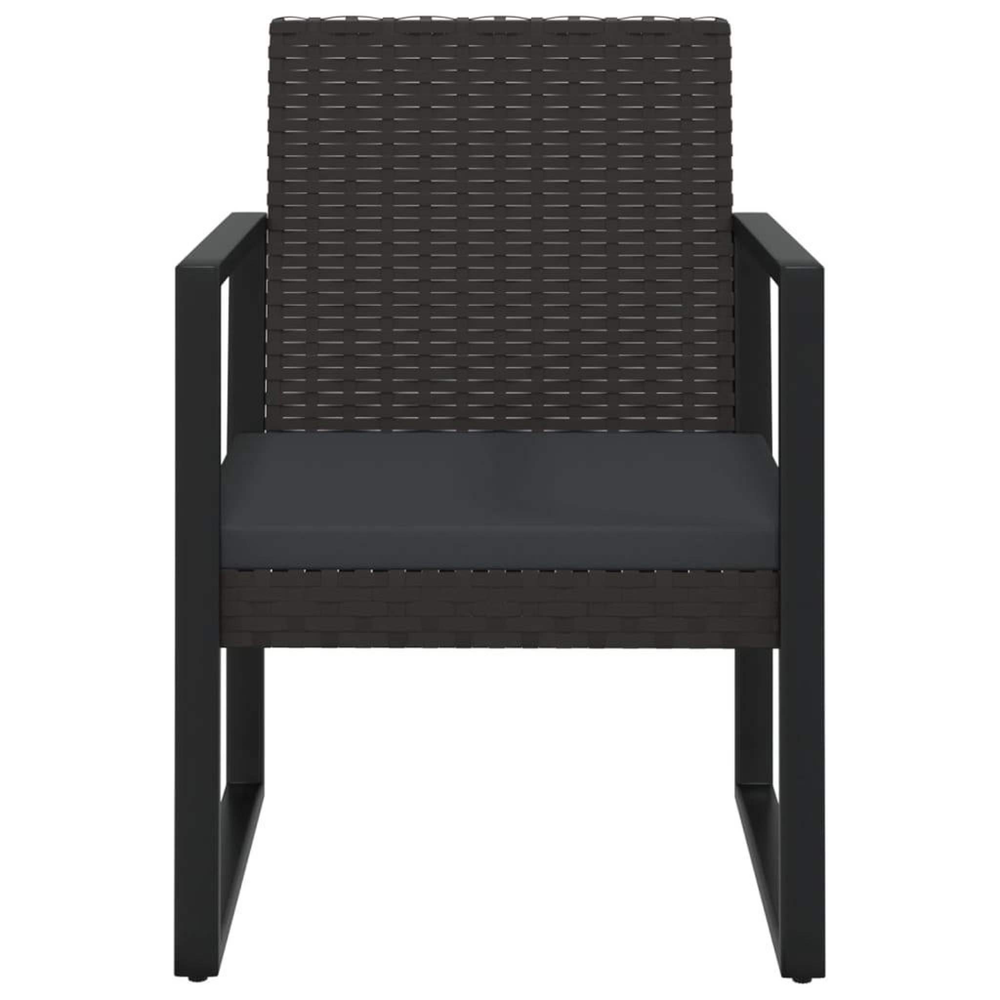 Voir la diapositive 3 : VIDAXL Salon de jardin 4 pcs avec coussins Noir Resine tressee