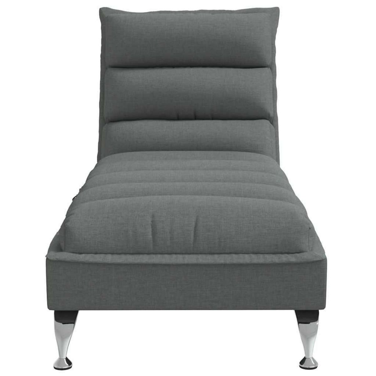 VIDAXL Chaise longue de massage avec coussins gris fonce tissu