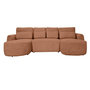 Voir la diapositive 1 : BEST MOBILIER Mahina - canapé panoramique en u 7 places - convertible avec coffre - en tissu bouclette
