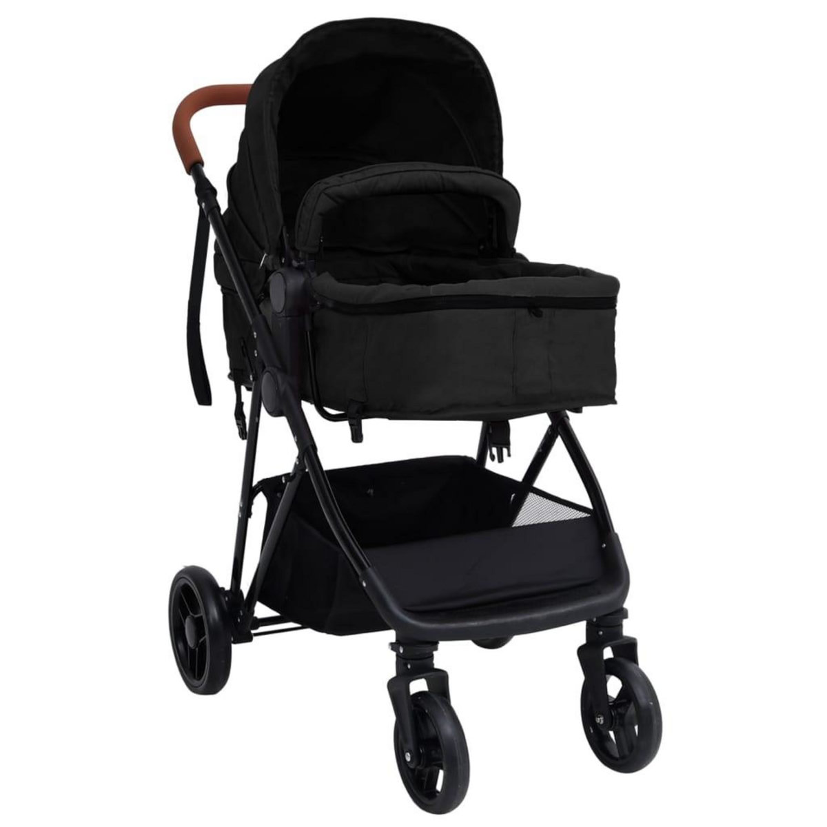 VIDAXL Poussette pour bebe 3-en-1 Anthracite et noir Acier