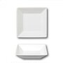 YODECO Assiettes carrées creuses porcelaine blanche - L 20 cm - Kimi x 6