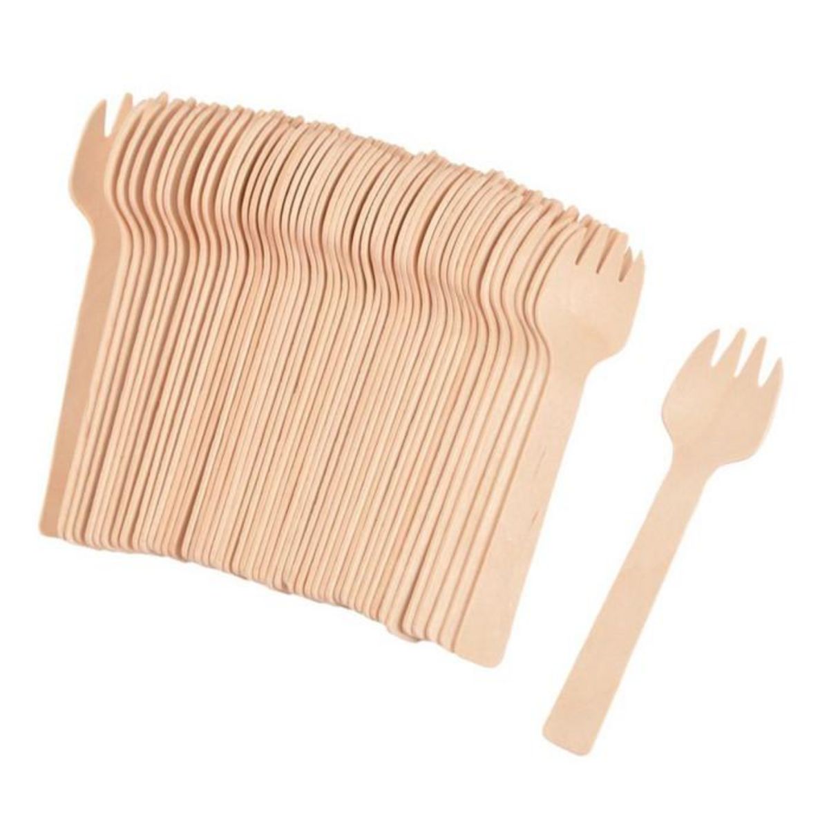 Paris Prix Lot de 25 Mini Fourchettes Réutilisables  Verrine  10cm Naturel