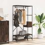 Voir la diapositive 3 : VIDAXL Porte vêtements avec étagères chêne marron bois d ingénierie