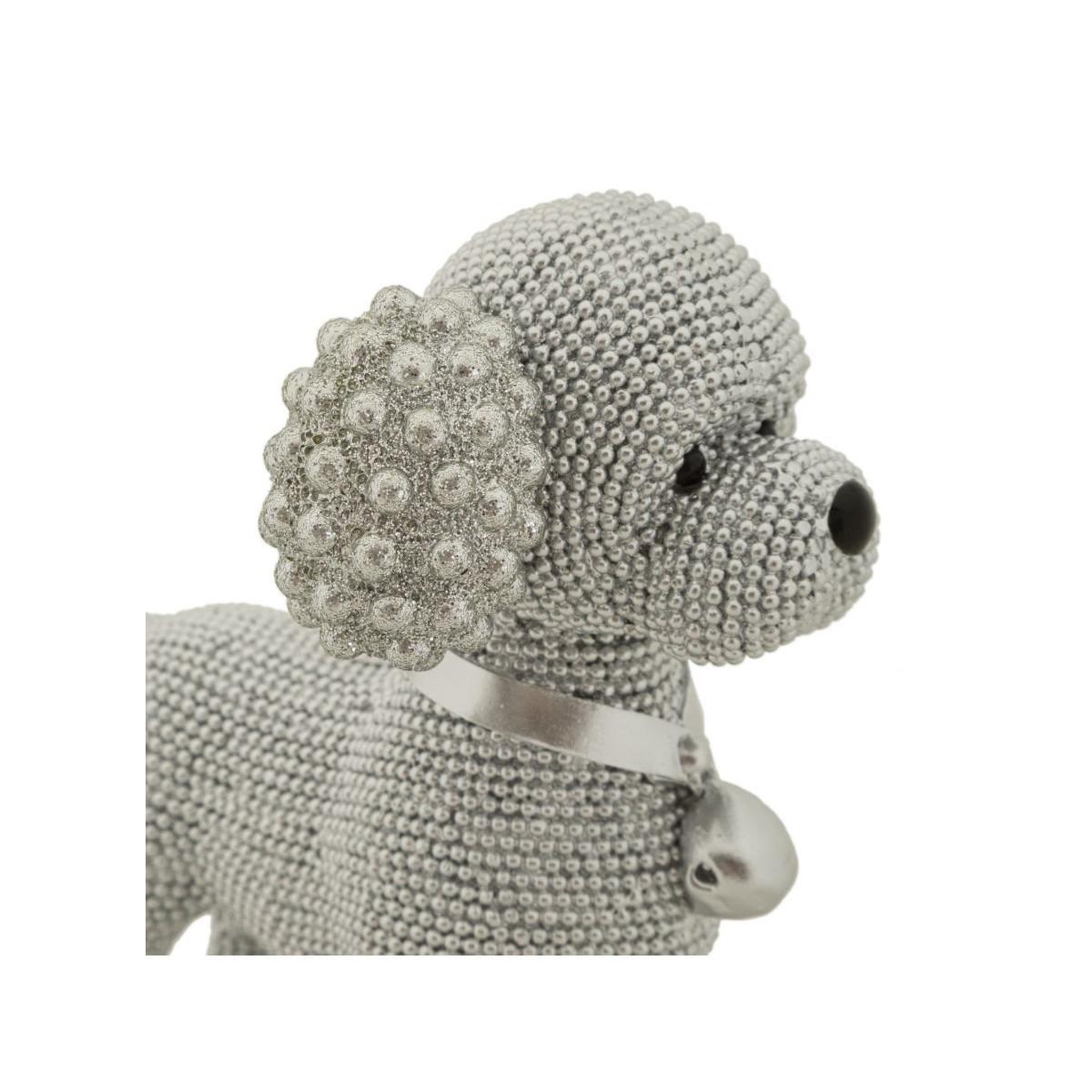 Voir la diapositive 4 : Paris Prix Statuette déco caniche debout  sparky  15cm argent