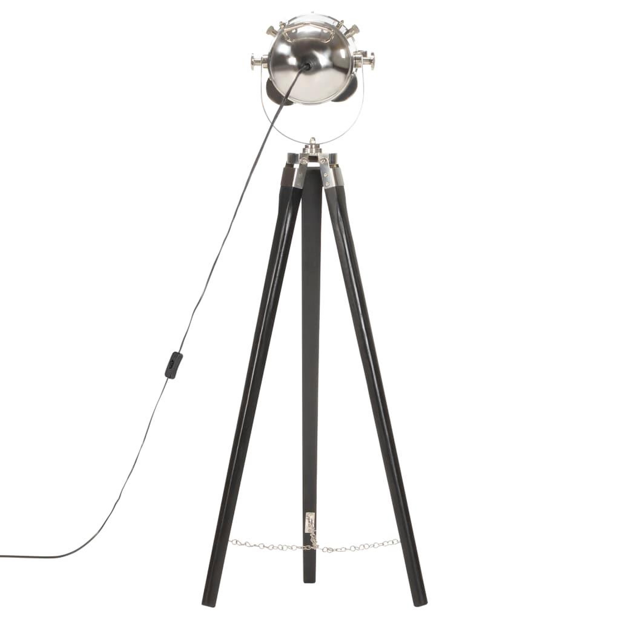 Voir la diapositive 5 : VIDAXL Lampadaire a trepied Noir Bois de manguier massif 97 cm
