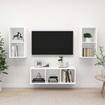 VIDAXL Ensemble de meuble TV 3 pcs Blanc Bois d'ingenierie