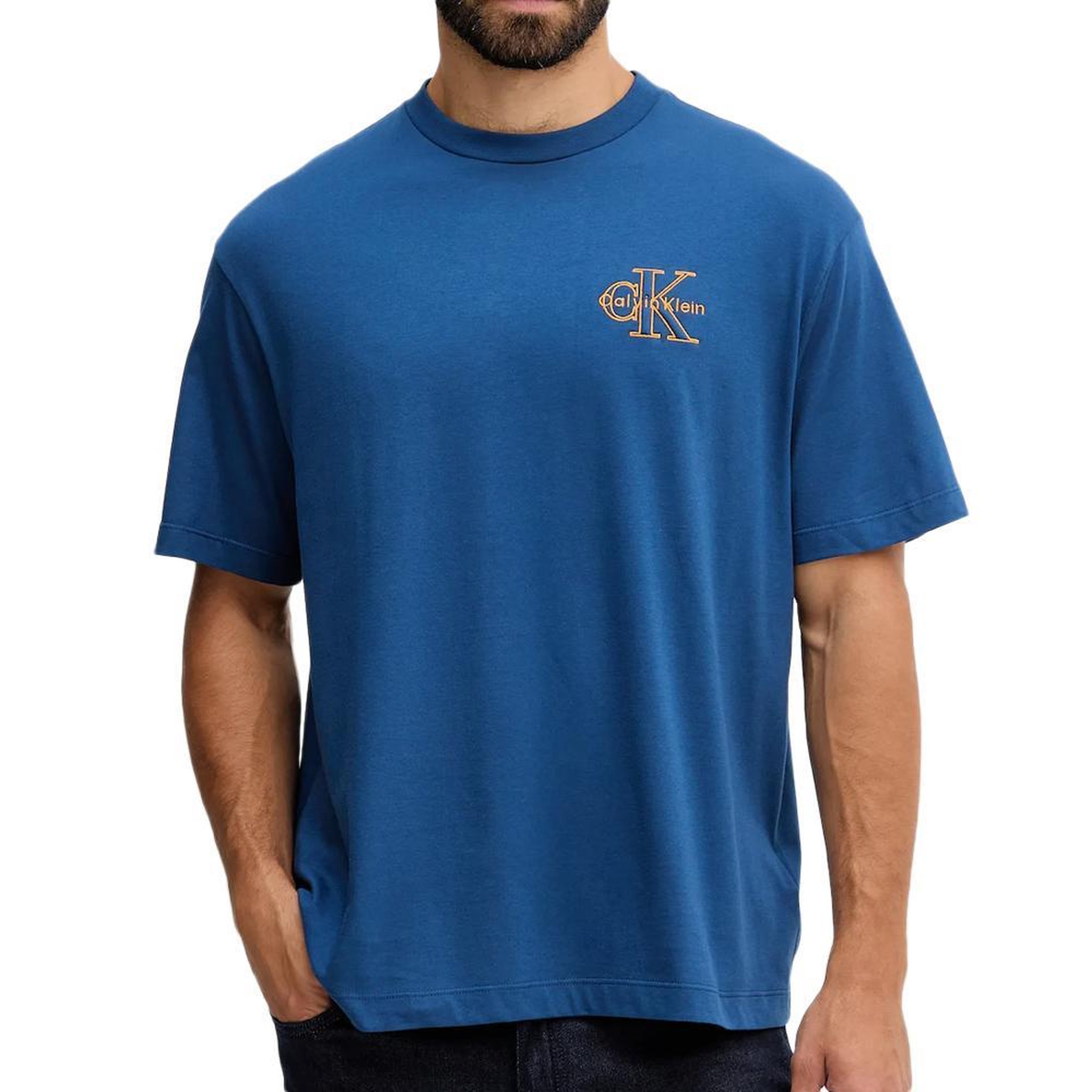 CALVIN KLEIN JEANS T-Shirt Bleu Homme Calvin Klein Jeans Monolog. Coloris disponibles : Bleu