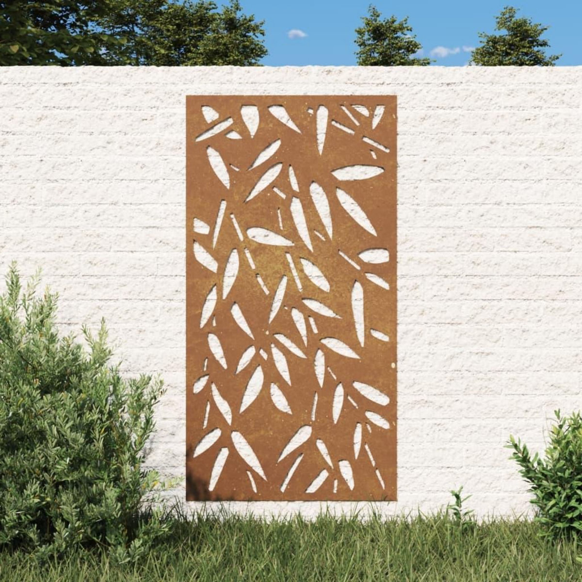 VIDAXL Decoration murale jardin 105x55 cm design de feuille de bambou