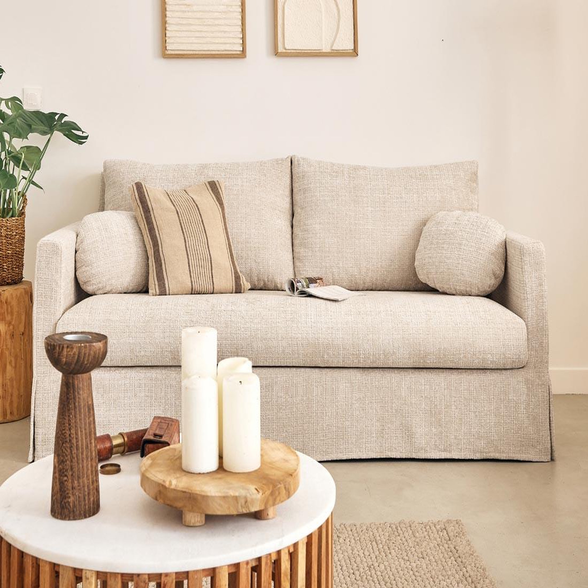 Voir la diapositive 1 : LISA DESIGN Serena - canapé droit déhoussable 3 places en velours texturé