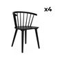 Voir la diapositive 5 : SWEEEK Lot de 4 chaises noires à barreaux en bois et contreplaqué. Paula. L 51 x P 53 x H 75cm
