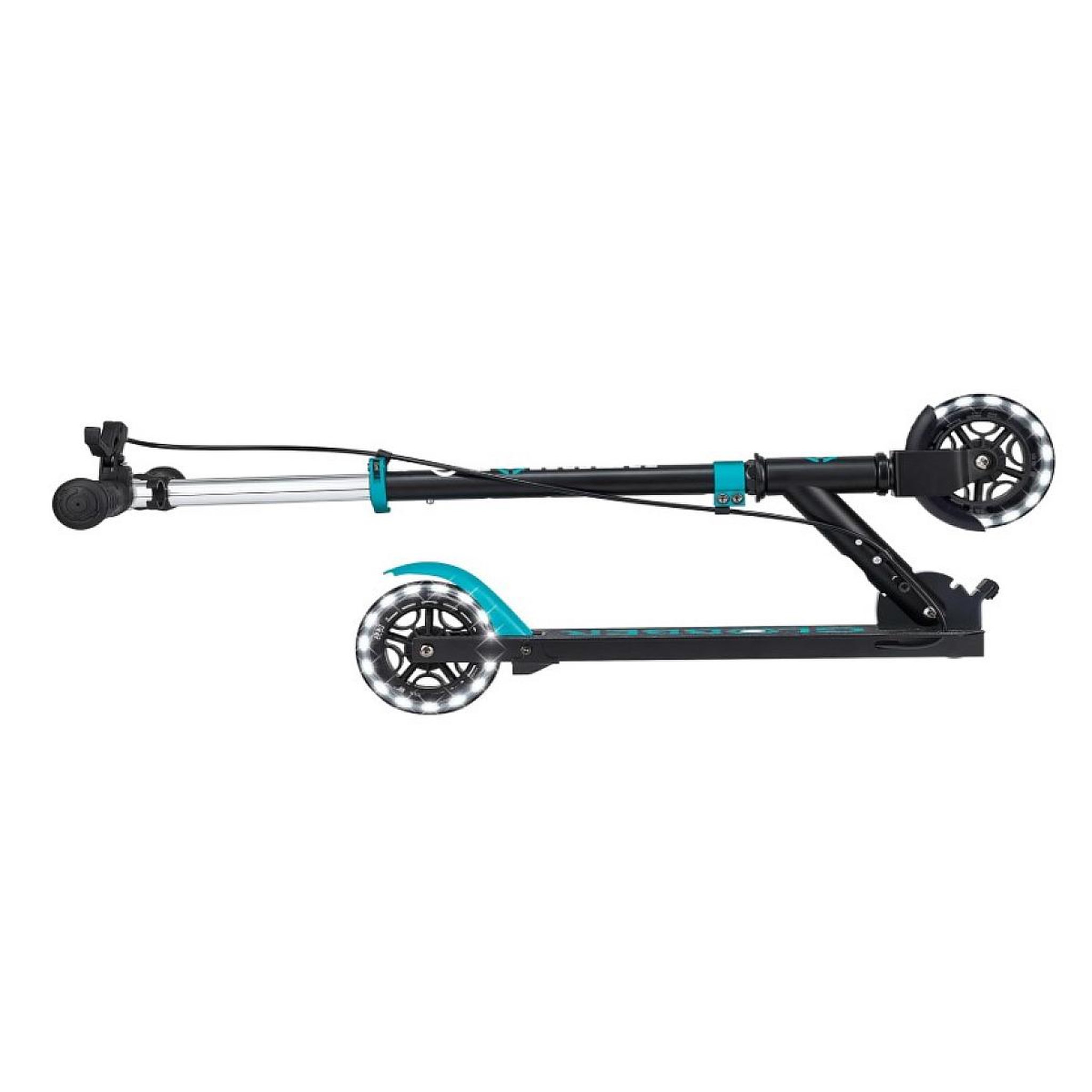 Voir la diapositive 3 : Globber Trottinette Junior FLOW LIGHTS - Frein manuel - Noir/Turquoise