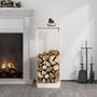 Voir la diapositive 3 : VIDAXL Porte-buches Blanc 33,5x30x110 cm Bois massif de pin