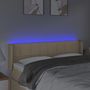Voir la diapositive 4 : VIDAXL Tete de lit a LED Creme 147x16x78/88 cm Tissu