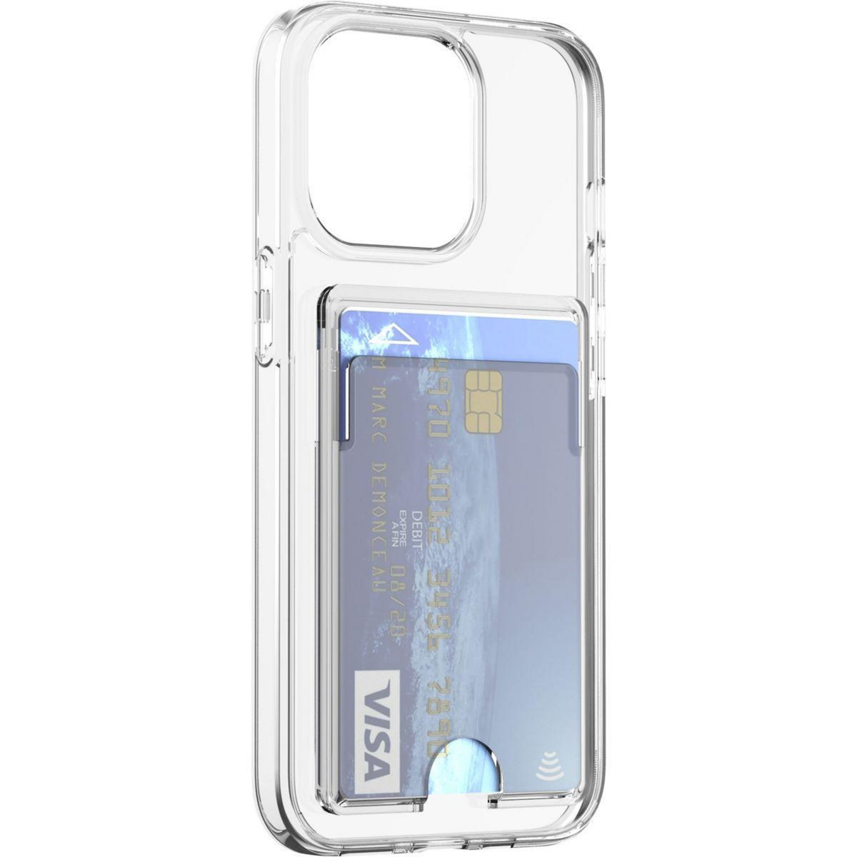 Bigben Connected Coque iPhone 14 Pro transparent porte-cartes