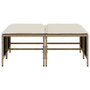 Voir la diapositive 4 : VIDAXL Tabourets de jardin avec coussins lot de 4 beige resine tressee