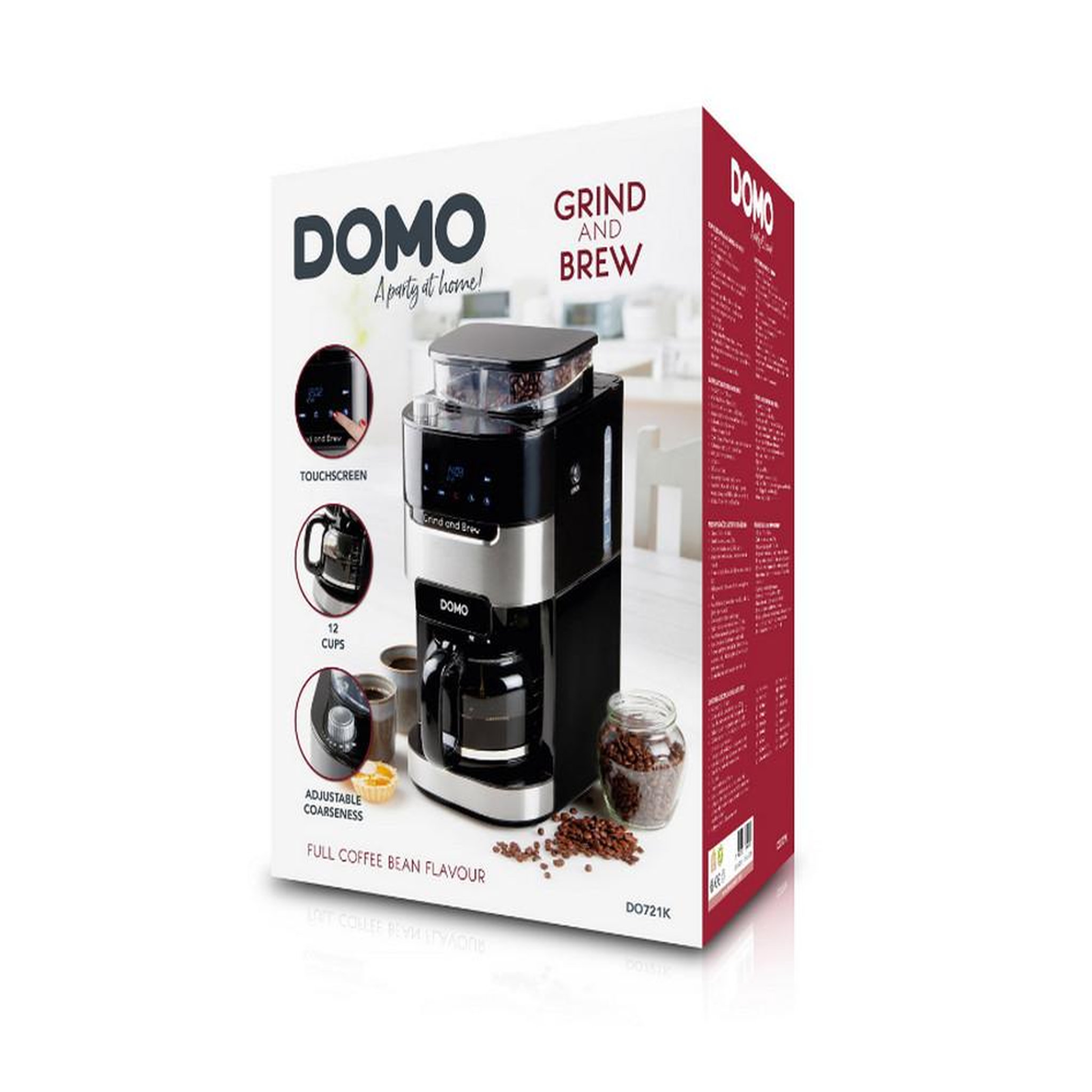Voir la diapositive 3 : Domo Cafetière filtre programmable 12 tasses 900w noir - do721k