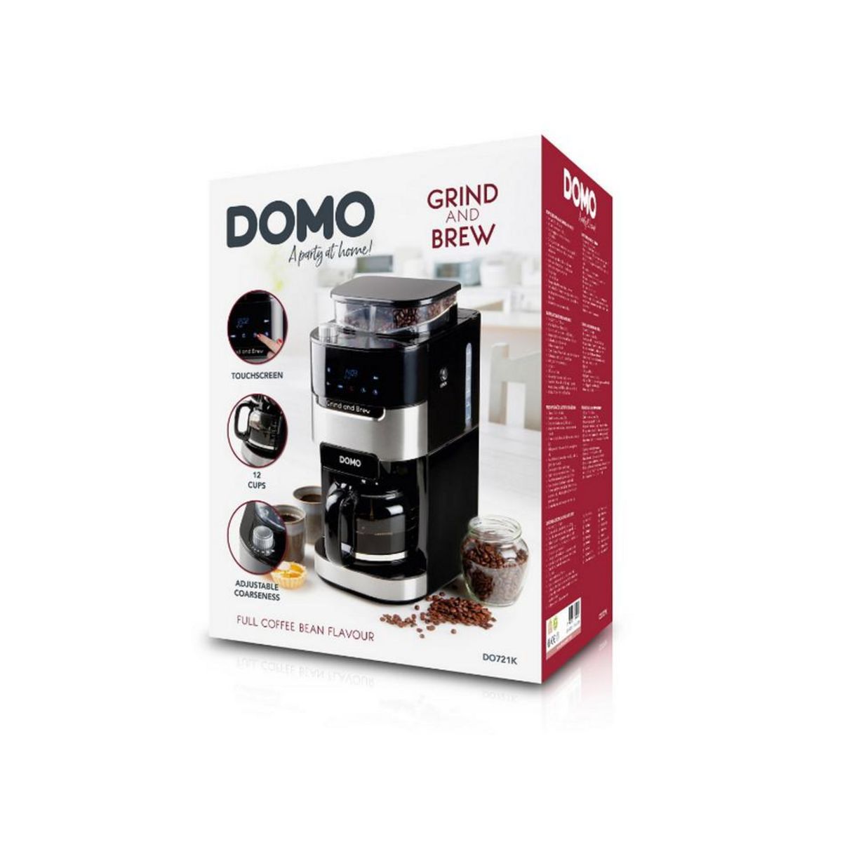 Domo Cafetière filtre programmable 12 tasses 900w noir - do721k
