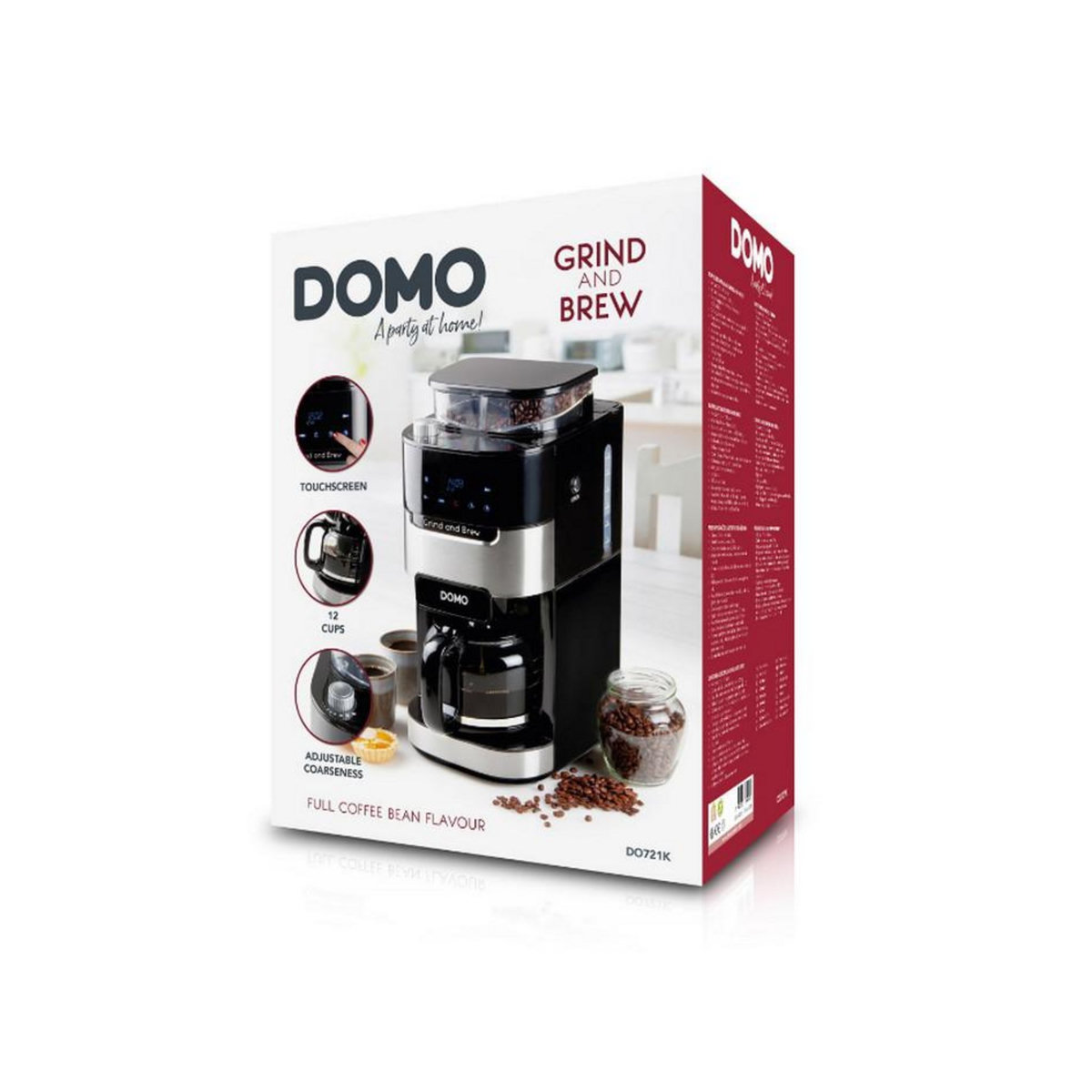 Domo Cafetière filtre programmable 12 tasses 900w noir - do721k