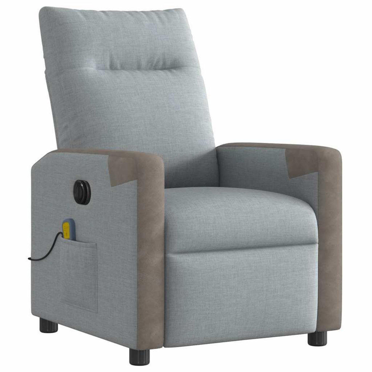 VIDAXL Fauteuil de massage inclinable electrique gris clair tissu