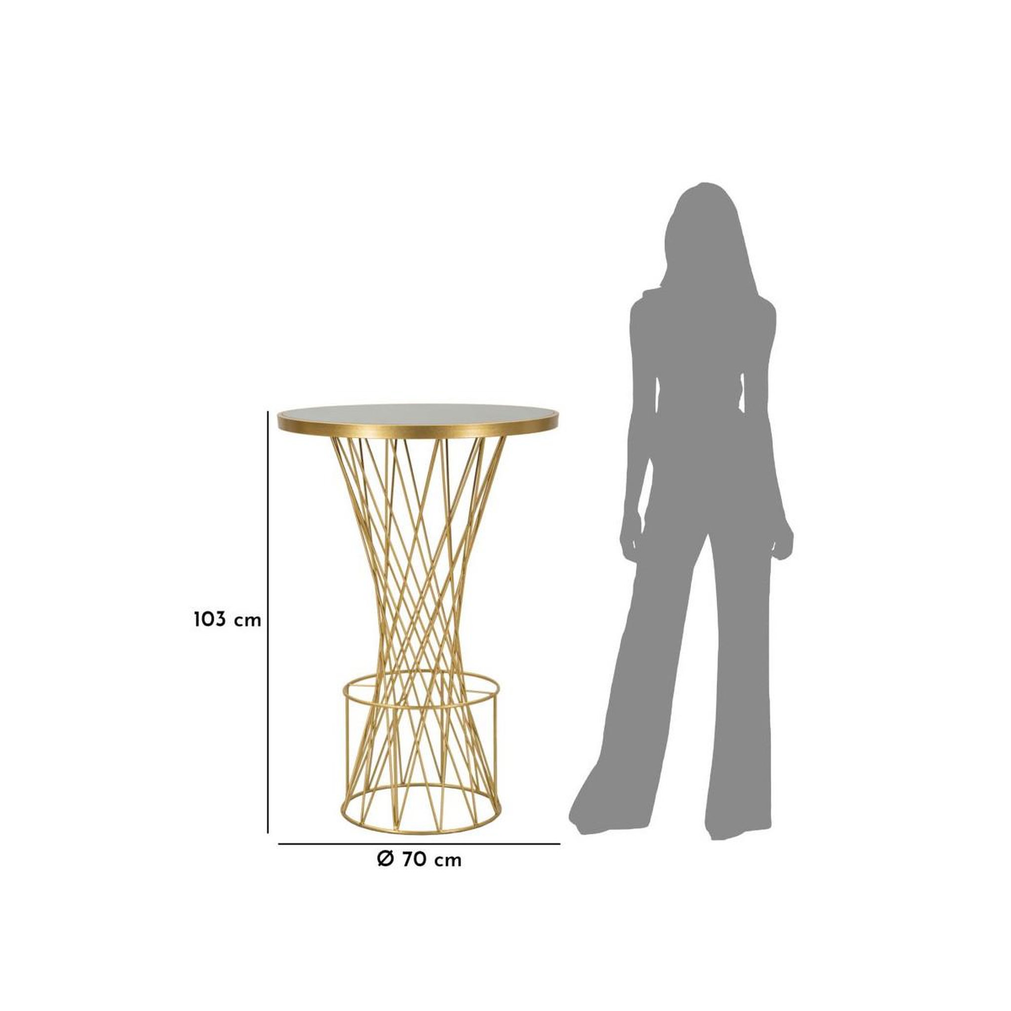 Voir la diapositive 6 : Paris Prix Table de bar ronde  tower  103cm noir & or
