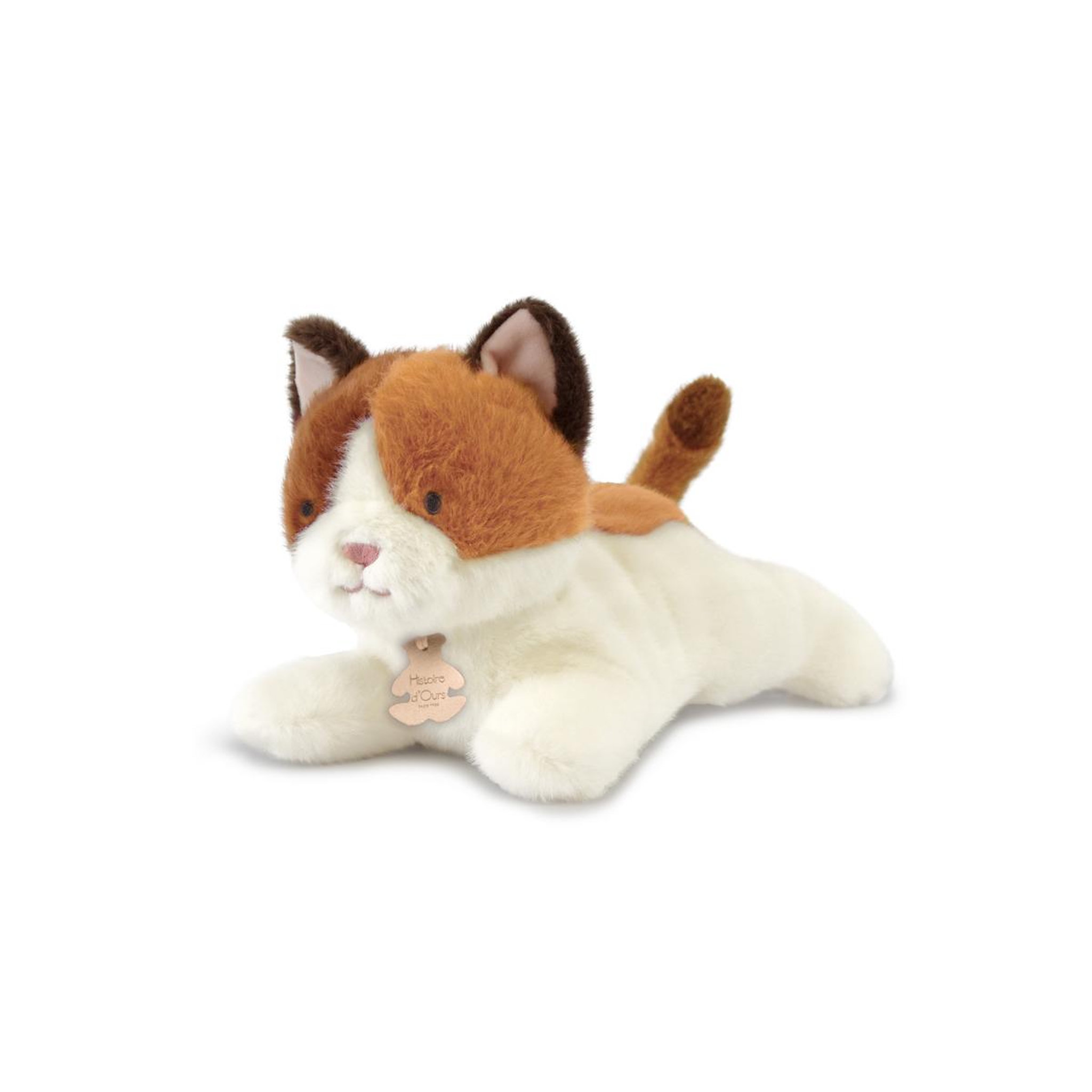 Voir la diapositive 2 : Histoire D'Ours Peluche Chat allongee - Les P'tits Relax - 22 cm