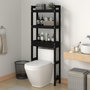 Voir la diapositive 1 : VIDAXL Etagere de toilette Noir 63x26x171 cm Bois de pin massif