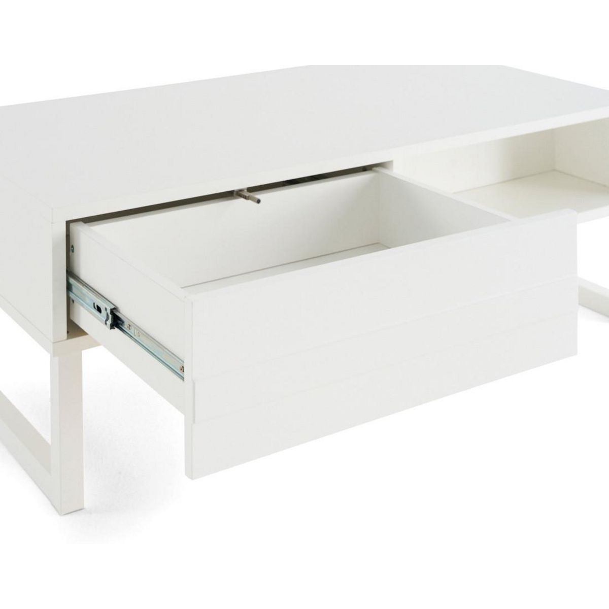 BEST MOBILIER Sofia - table basse - blanc mat - 1 niche - 110 cm