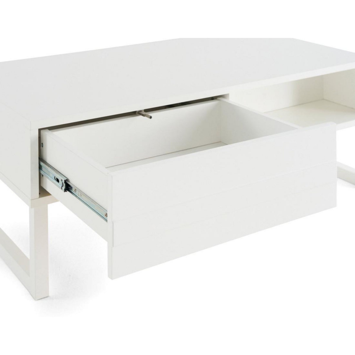 BEST MOBILIER Sofia - table basse - blanc mat - 1 niche - 110 cm
