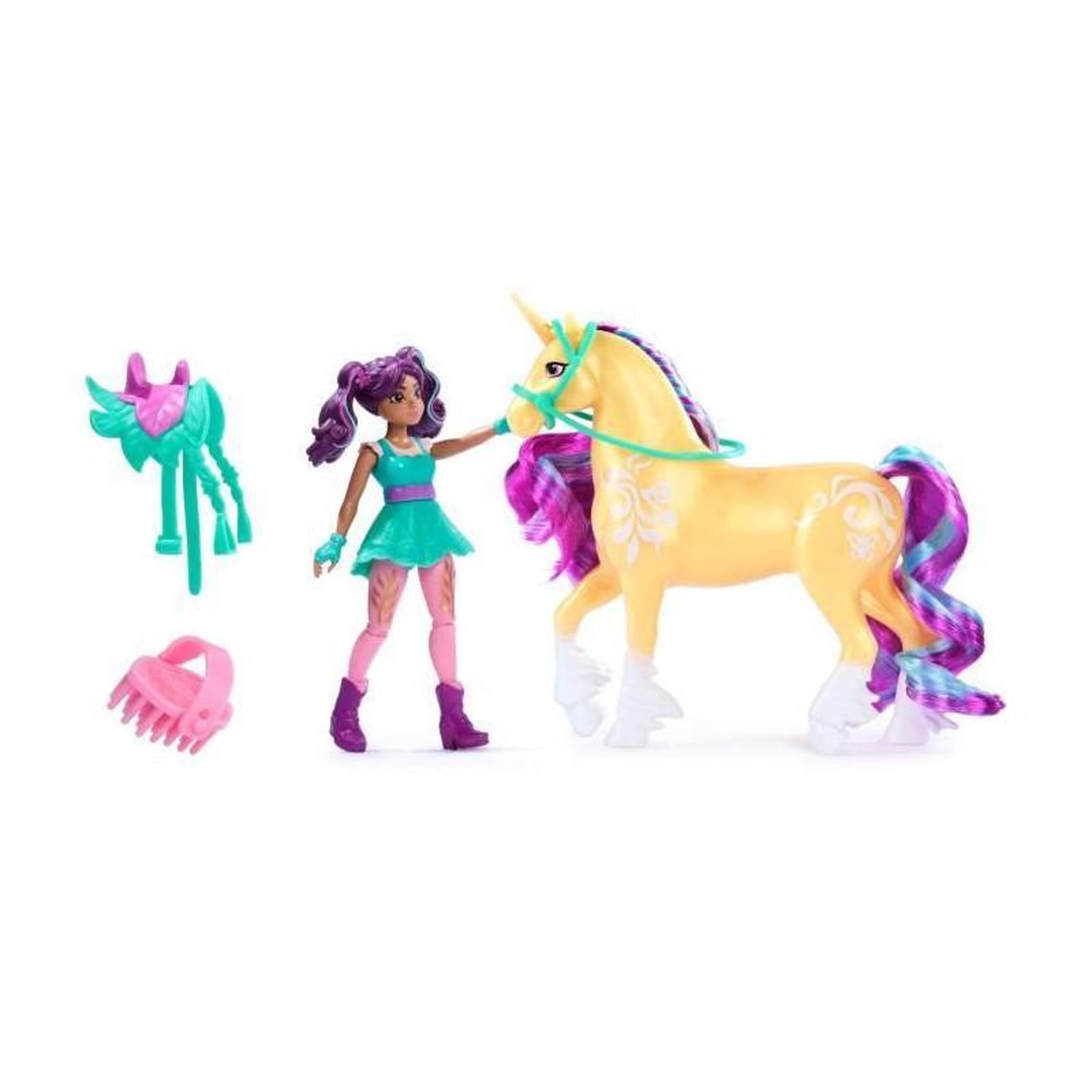 Voir la diapositive 2 : Spin Master SPIN MASTER COFFRET LICORNE ET POUPEE LEAF ET AVA Unicorn Academy