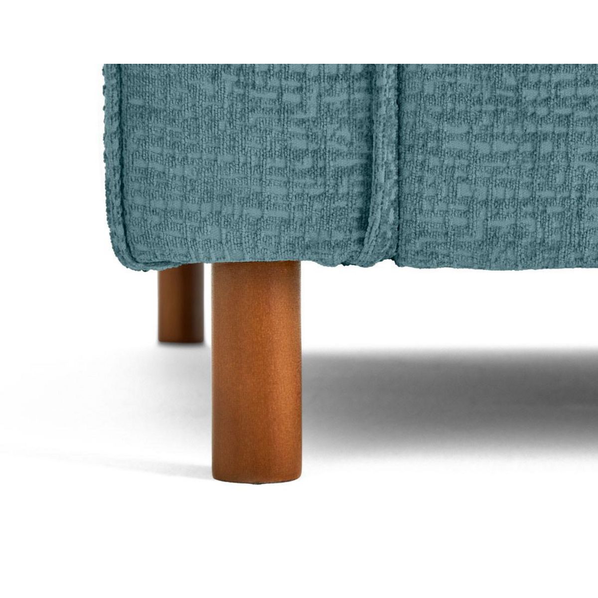 LISA DESIGN Jake - fauteuil en tissu velours relief - pieds en bois foncé